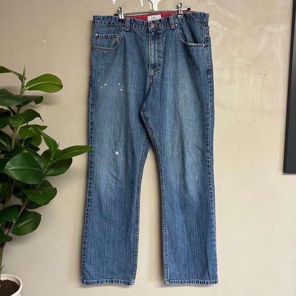 Dockers Other - Vintage 90s Dockers Painted Relaxed Jeans Blue Mens 36x34 Fits 35x32.5